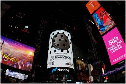 科沃斯扫地机器人N79S亮相纽约时代广场