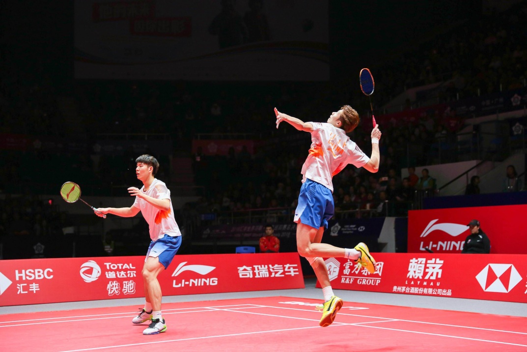 2018汇丰世界羽联•世界巡回赛总决赛男子双打冠军 李俊慧/刘雨辰（中国队）