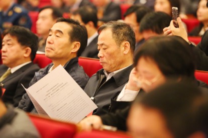 两会上，代表委员们在审议政府工作报告 励漪摄