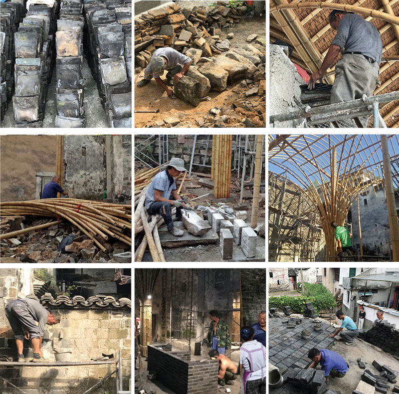 19位老匠人参与了竹蓬乡堂的建造    素朴建筑工作室供图