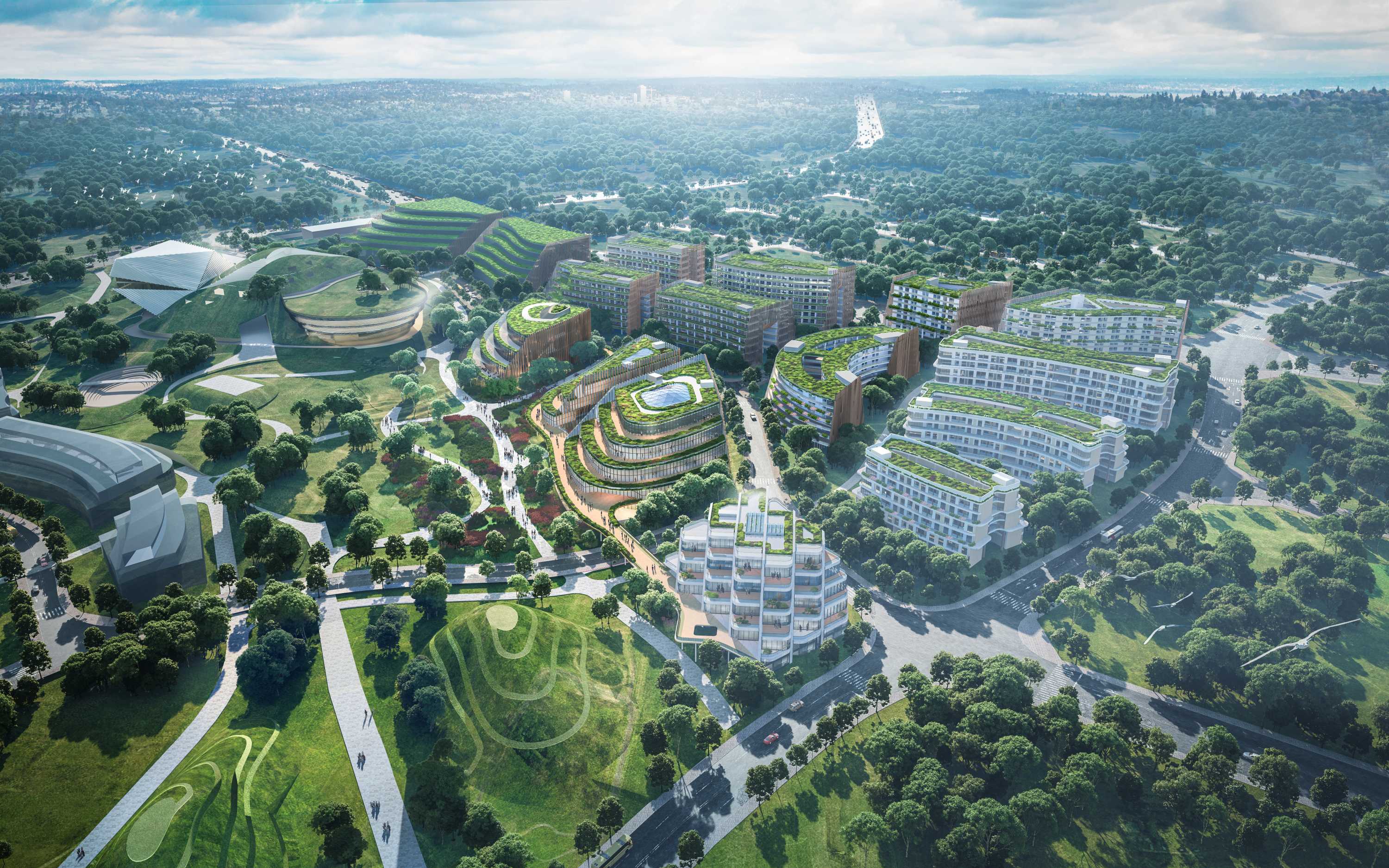 未来科技城国际科教园区鸟瞰图（效果图）