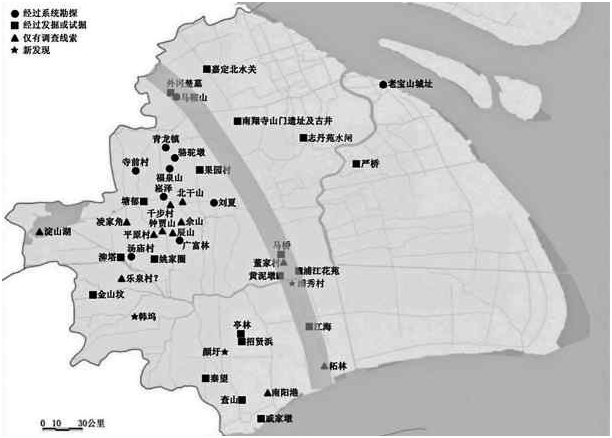 距今6000~4000年左右的海岸线