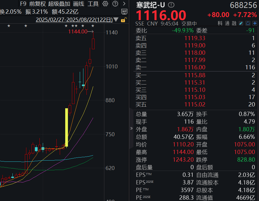 滚动更新丨科创50指数涨超5%； 寒武纪股价再创新高