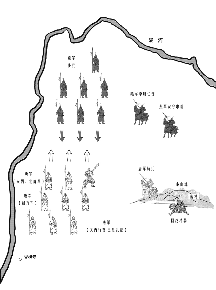 香积寺之战战场布阵图    出版社供图