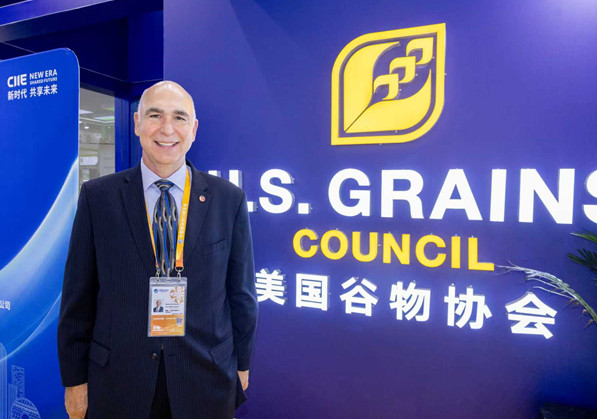 美国谷物协会主席威尔逊(第一财经记者周海涛摄)