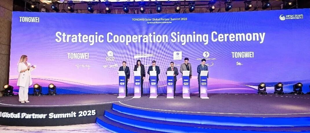 2025通威高效组件全球合作伙伴联合发展大会海外分论坛签约仪式现场