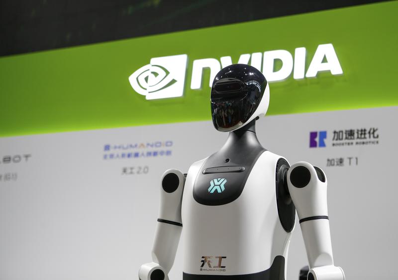 第三届中国国际供应链促进博览会上的英伟达展台。新华社资料