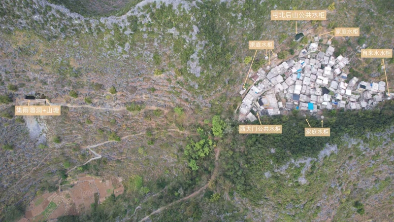 无人机航拍水柜分布图（受访者供图）
