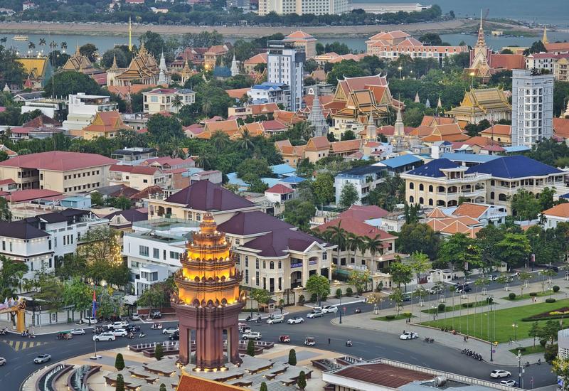 柬埔寨金边城市景色。新华社资料