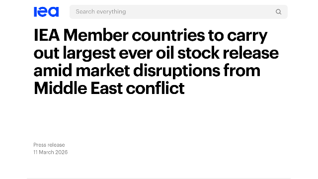 国际能源署成员国同意释放4亿桶石油储备，日本先行动