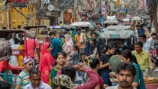 印度新德里的一处市场 （来源：新华社）