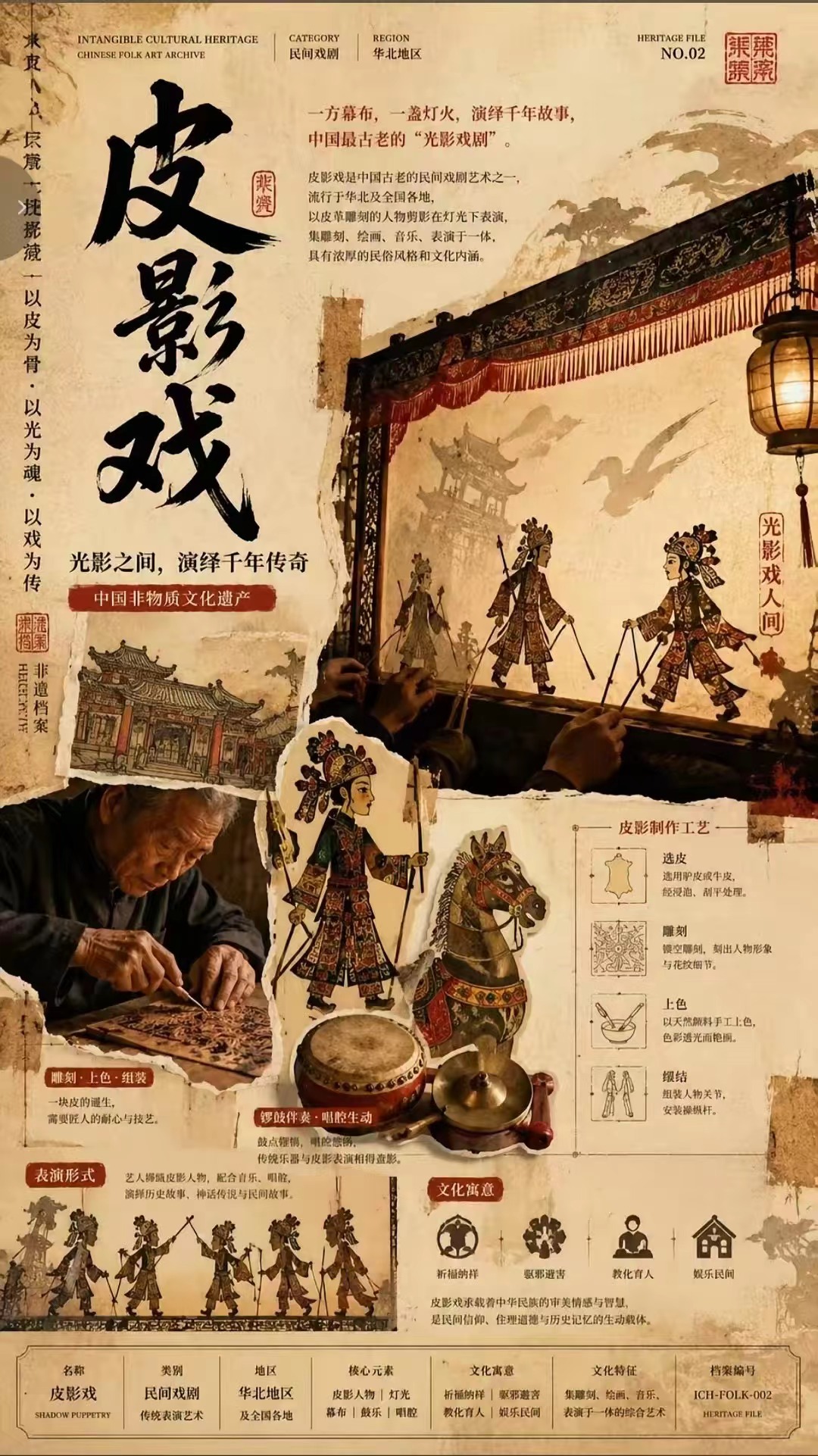 作者提供的非遗档案皮影戏工艺图示