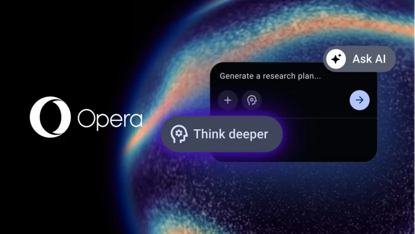 Opera的Think Deeper(深度思考)功能示意图