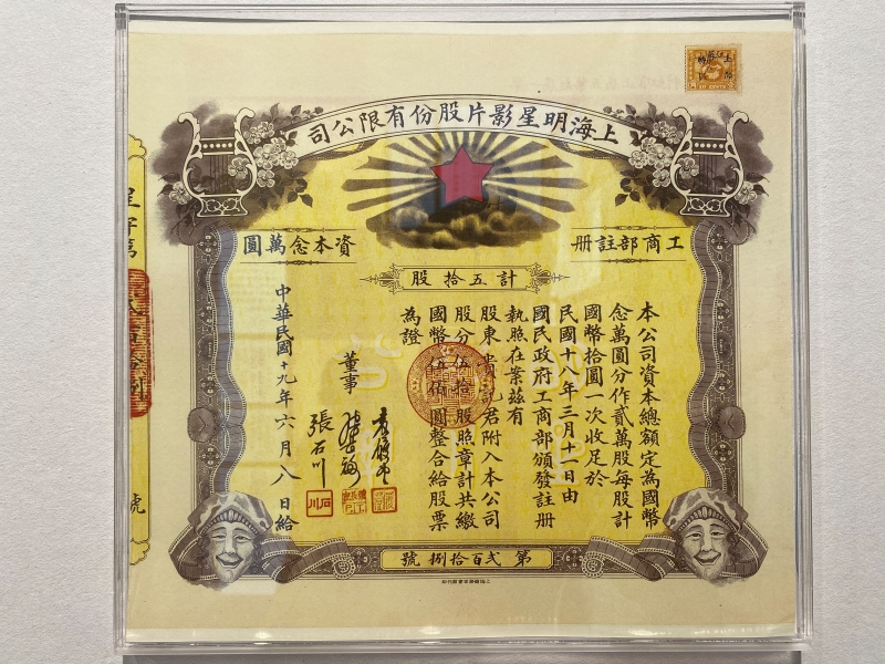 明星影片公司股票。佟鑫拍摄