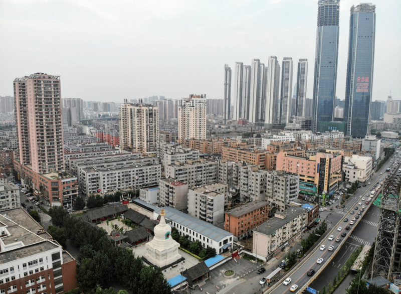 航拍沈阳护国延寿寺和西塔。左左大王摄。宋念申供图。