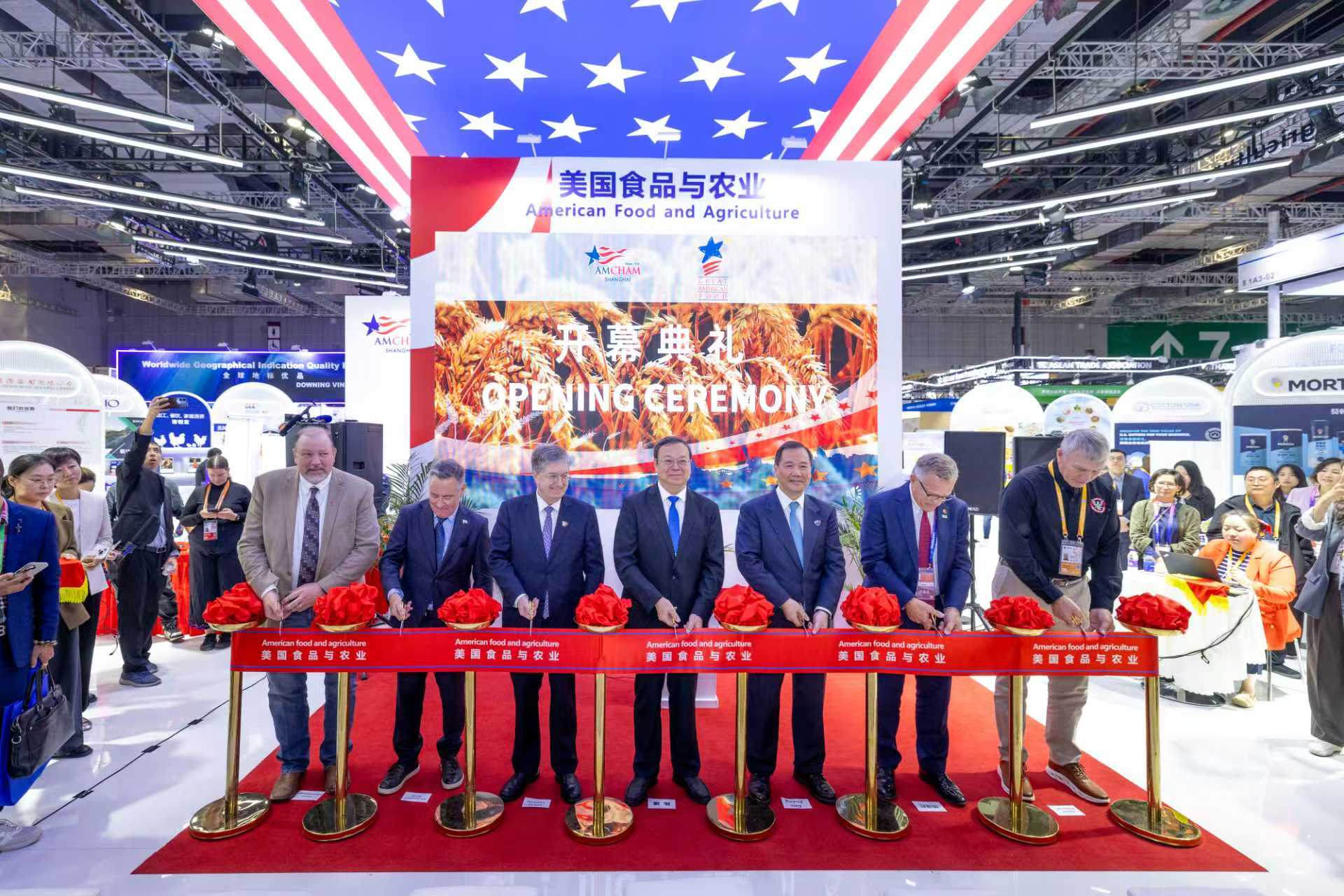 美国食品与农业馆开幕(来源:第一财经记者周海涛/摄)