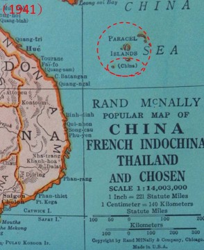 70年前美国旧地图清晰标示南海岛礁主权归属