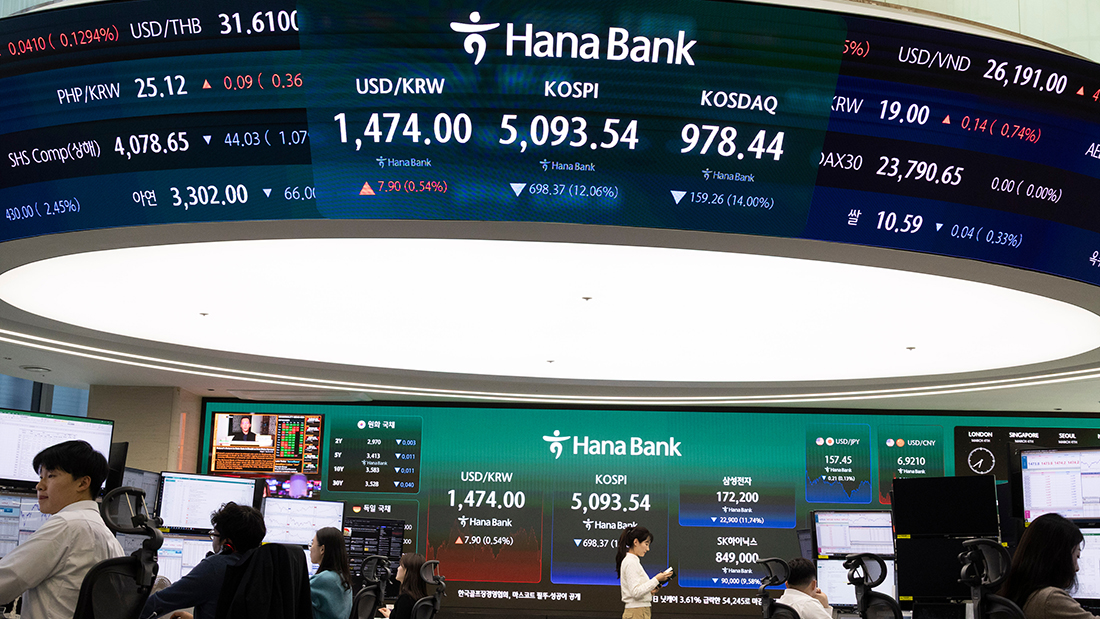 布油年内飙升30%引发全球资产重估，韩股创历史单日最大跌幅