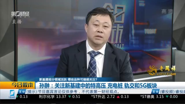 精选丨孙翀:关注新基建中的特高压 充电桩和5g板块