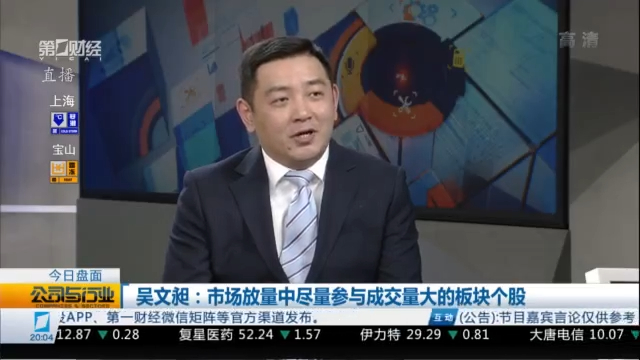 精选丨吴文昶:市场放量尽量参与成交量大的板块